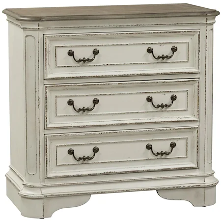 Traditional 3 Drawer Bedside Chest with USB Ports